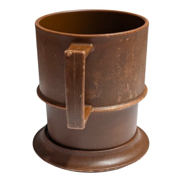 VTG Tupperware Brown Coffee Mug Cup With Lid Travel Kitchenware USA - Picture 3 of 7